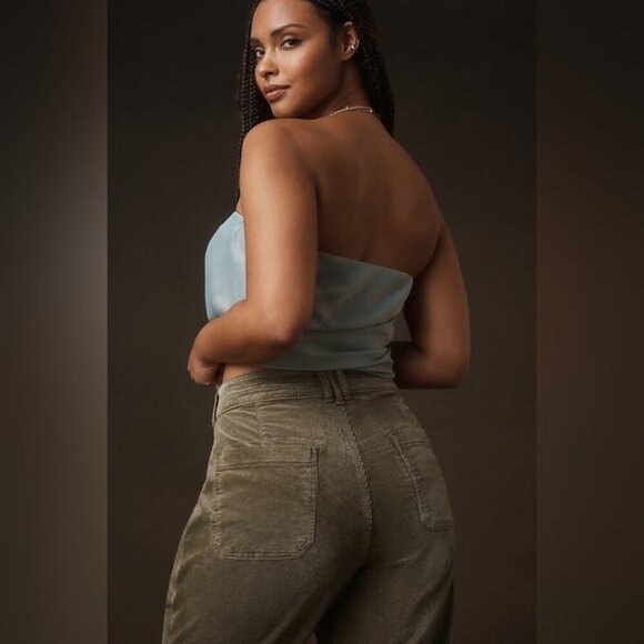 Anthropologie The Wanderer Relaxed-Leg Corduroy Pants by Pilcro Size 32 Green - Picture 4 of 15